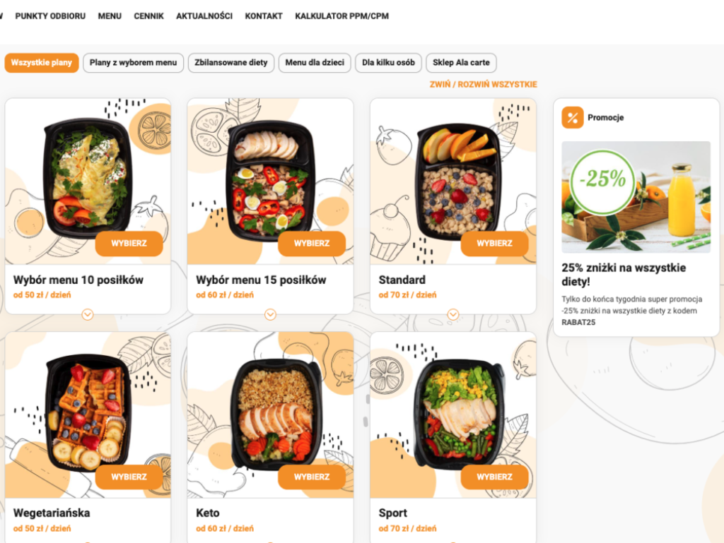 Mobilny Catering - wybór diety